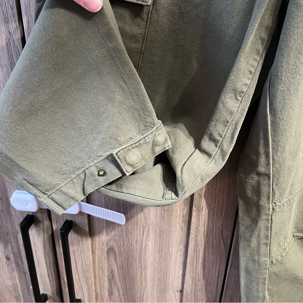 *Flawed* NWOT Women’s Etica Ren Cropped Relaxed Cargo Pant Size 28 Sage - Picture 5 of 11